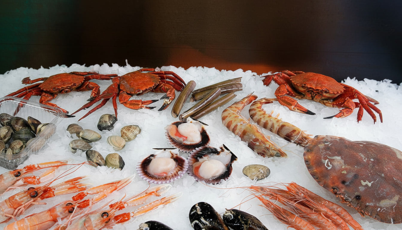 Selección de pescados y mariscos