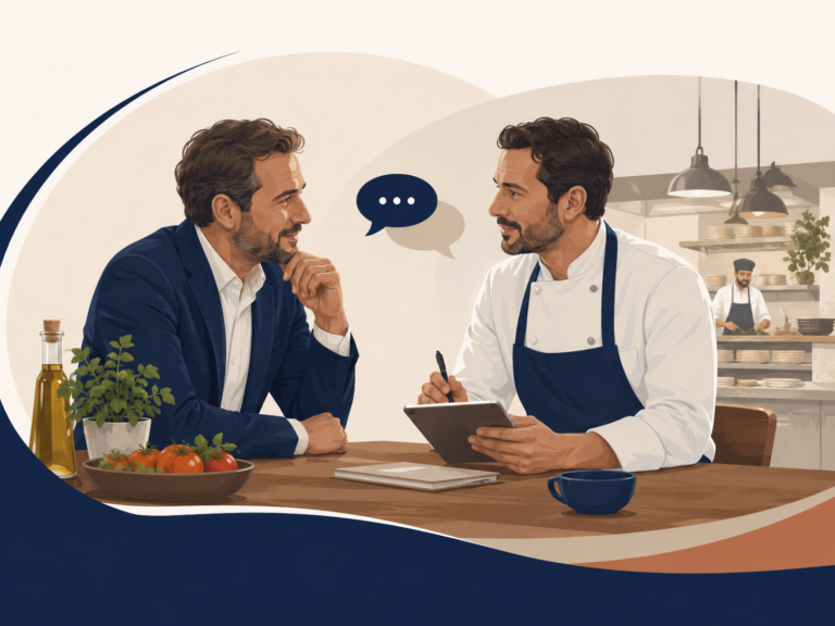 Conversación con el cliente para comprender las necesidades de su cocina
